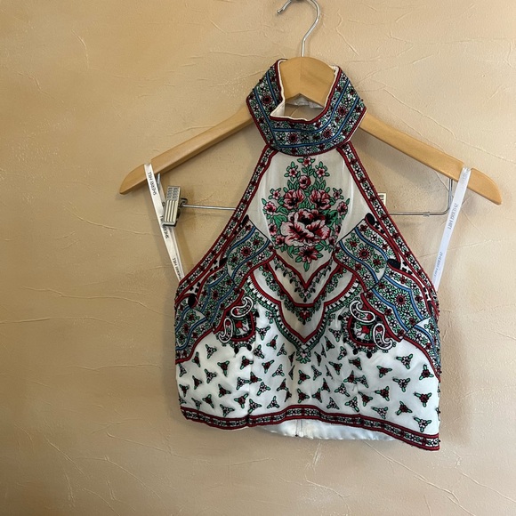 Sherri Hill two piece gown tulle skirt full floor length - Picture 7 of 12